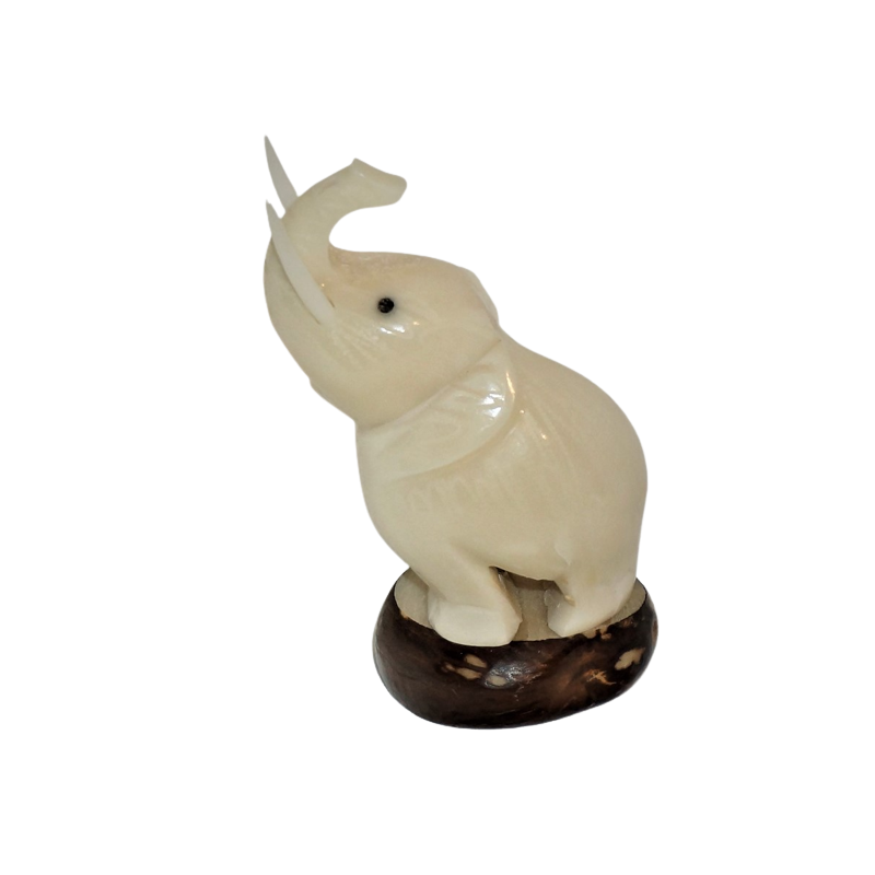 Figurine Éléphant coté gauche en ivoire Figurine Éléphant coté gauche en ivoire