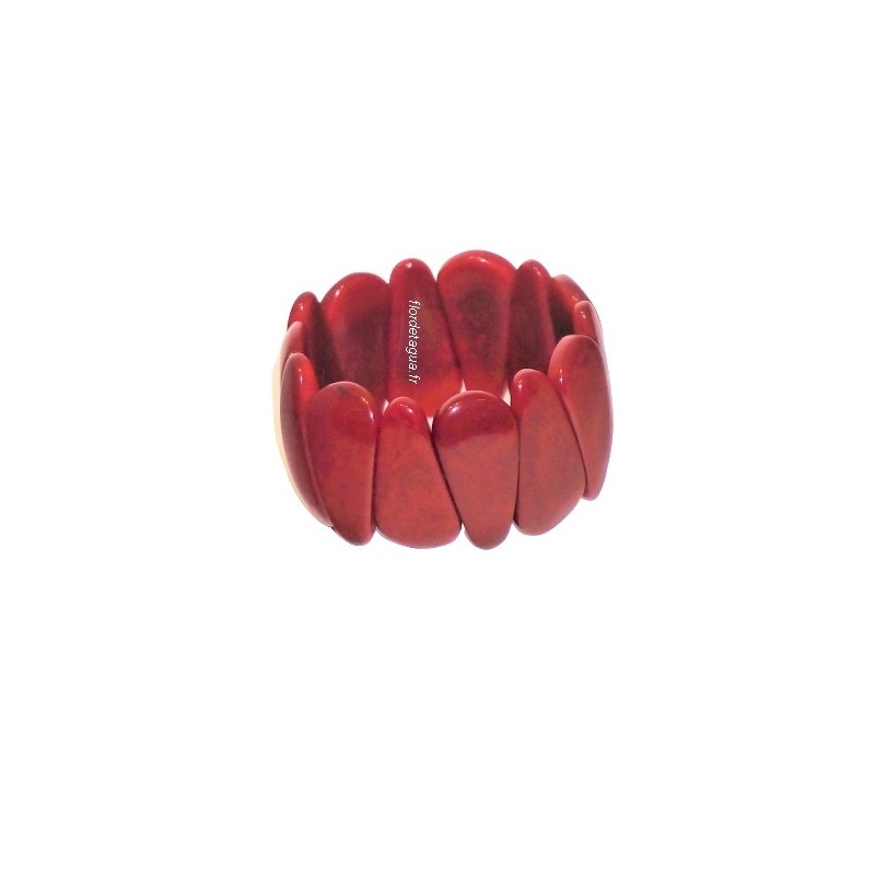 Bracelet Mindo rouge en noix de tagua