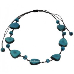 Collier Mindo Simple bleu roi en graines tropicales