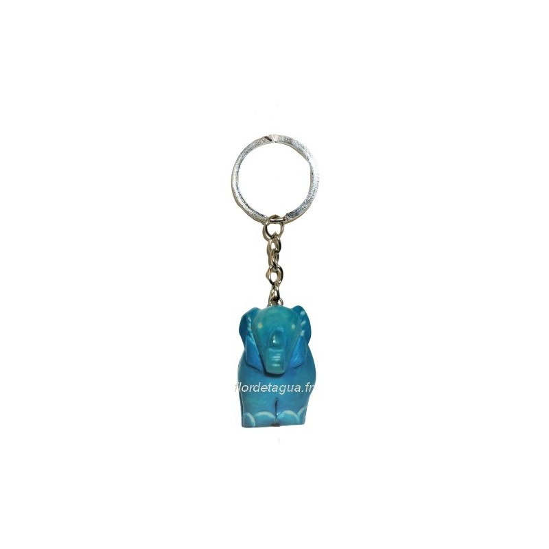 Porte clés Éléphant turquoise de face Porte clés Éléphant turquoise de face