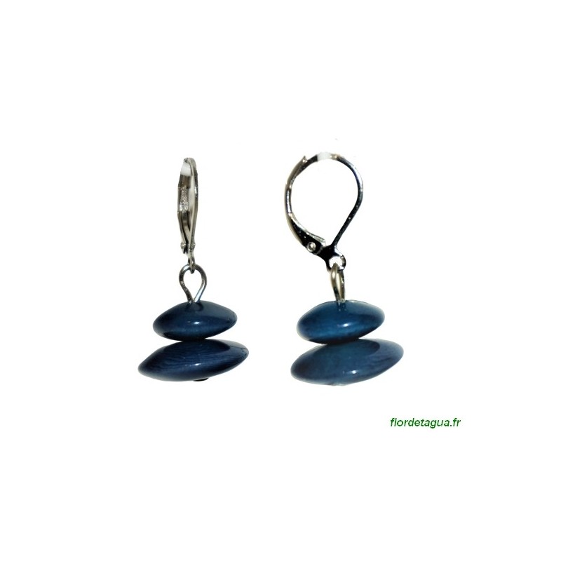 Boucles d'Oreilles Toupie bleu marine Boucles d'Oreilles Toupie bleu marine
