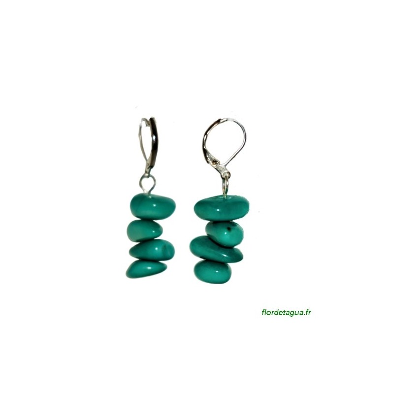 Boucles d'Oreilles Piedritas en tagua vert émeraude Boucles d'Oreilles Piedritas en tagua vert émeraude