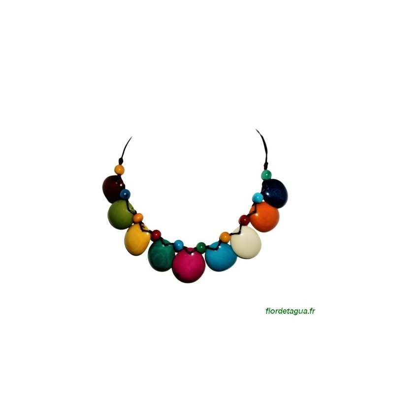 collier Luna multicolore en ivoire végétal collier Luna multicolore en ivoire végétal