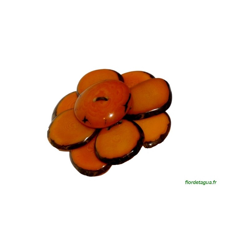 Broche Flor de Manabi orange 1