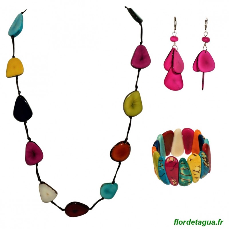 Offre Sautoir Mindo multicolore en Tagua Offre Sautoir Mindo multicolore en Tagua
