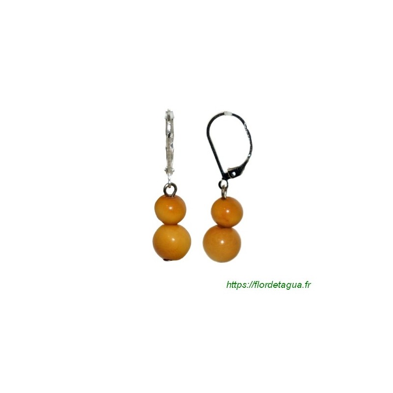 Boucles d'oreilles Isabela orange en tagua Boucles d'oreilles Isabela orange en tagua