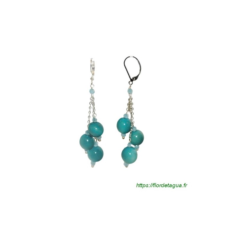 Boucles d'Oreilles divine turquoise en tagua Boucles d'Oreilles divine turquoise en tagua