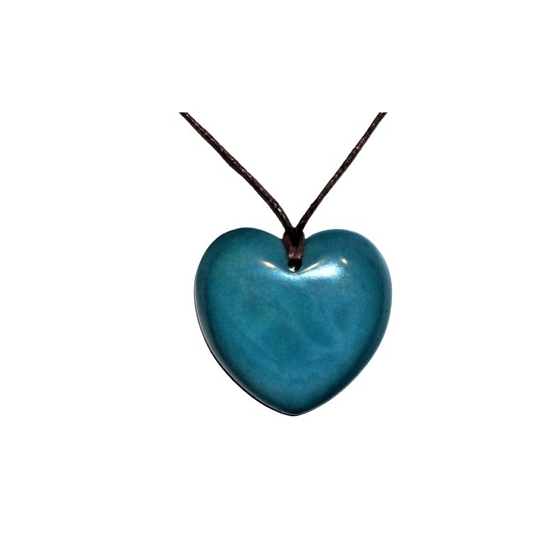 Pendentif Cœur Turquoise en tagua Pendentif Cœur Turquoise en tagua
