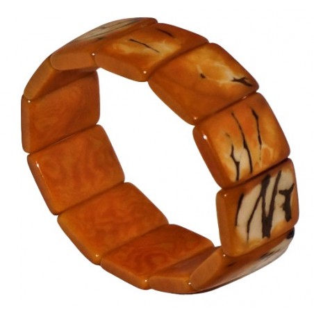 Bracelet Inka Orange en graines de palmier
